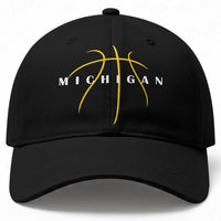 Michigan Fan Basketball Grooves Graphic MI State Baseball Cap