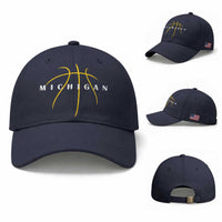 Michigan Fan Basketball Grooves Graphic MI State Baseball Cap