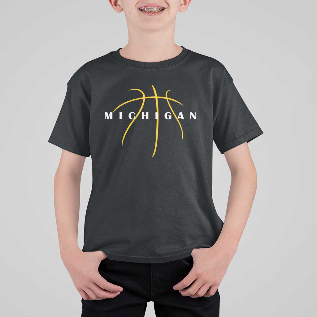 Michigan Fan Basketball Grooves Graphic MI State T Shirt For Kid