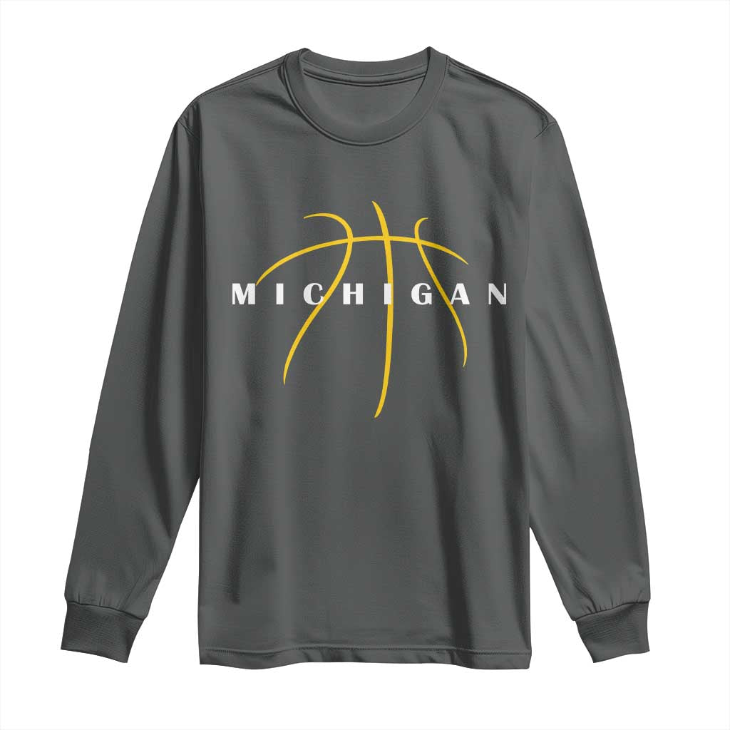 Michigan Fan Basketball Grooves Graphic MI State Long Sleeve Shirt