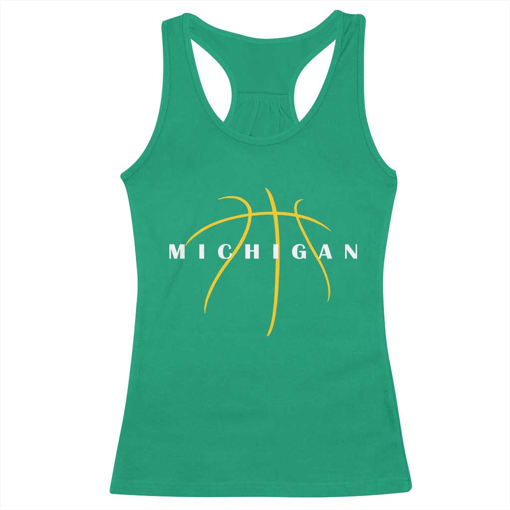 Michigan Fan Basketball Grooves Graphic MI State Racerback Tank Top