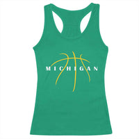 Michigan Fan Basketball Grooves Graphic MI State Racerback Tank Top