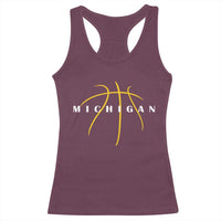 Michigan Fan Basketball Grooves Graphic MI State Racerback Tank Top