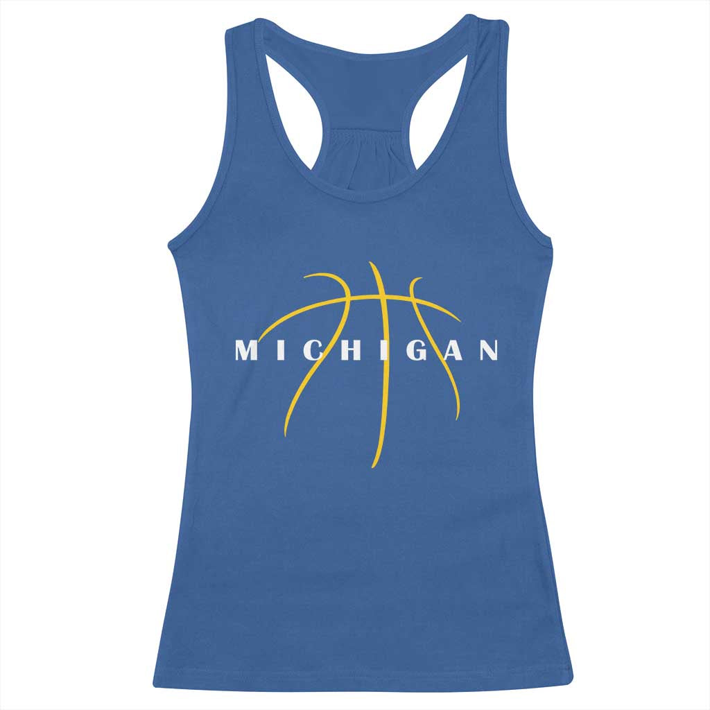 Michigan Fan Basketball Grooves Graphic MI State Racerback Tank Top