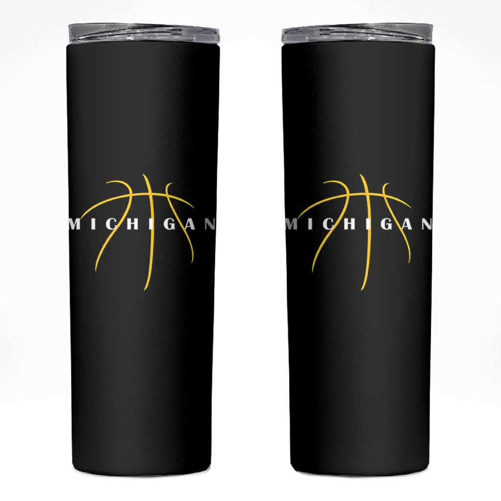 Michigan Fan Basketball Grooves Graphic MI State Skinny Tumbler