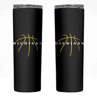 Michigan Fan Basketball Grooves Graphic MI State Skinny Tumbler