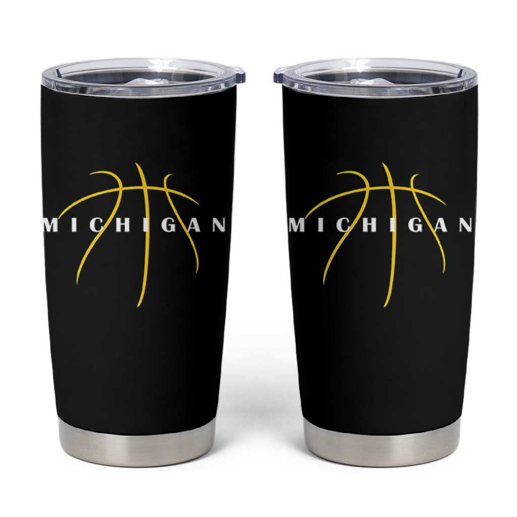 Michigan Fan Basketball Grooves Graphic MI State Tumbler Cup