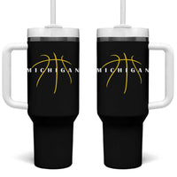 Michigan Fan Basketball Grooves Graphic MI State Tumbler With Handle