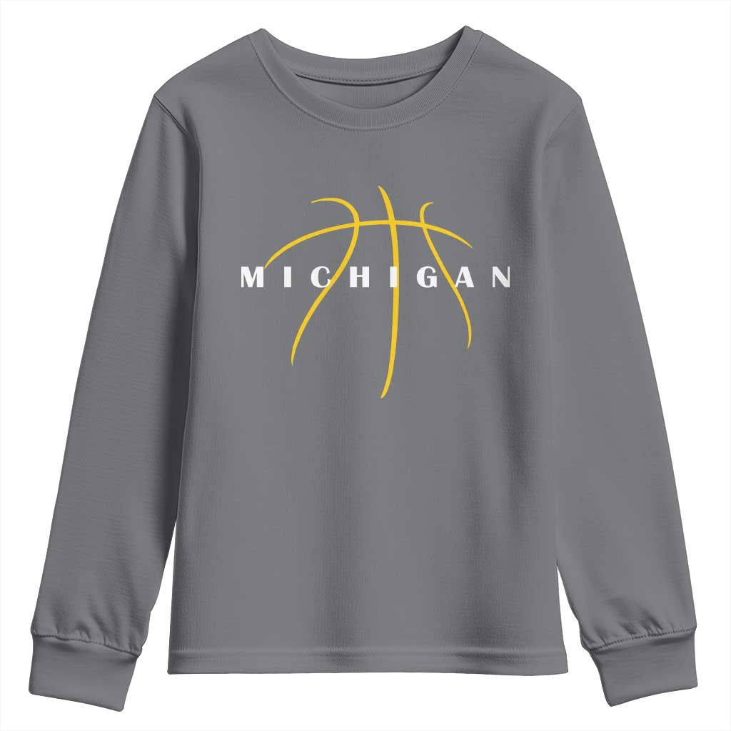 Michigan Fan Basketball Grooves Graphic MI State Youth Sweatshirt