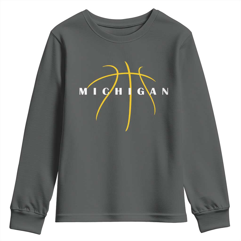 Michigan Fan Basketball Grooves Graphic MI State Youth Sweatshirt