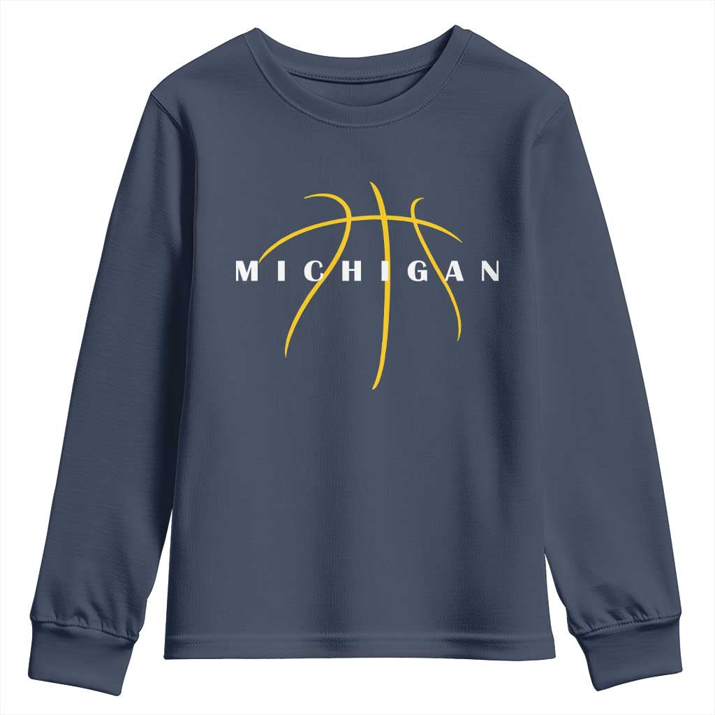 Michigan Fan Basketball Grooves Graphic MI State Youth Sweatshirt