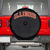 Illinois Sports Fan Spare Tire Cover Vintage Orange Blue Throwback Text IL State