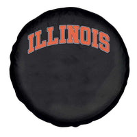 Illinois Sports Fan Spare Tire Cover Vintage Orange Blue Throwback Text IL State
