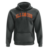 Illinois Sports Fan Hoodie Vintage Orange Blue Throwback Text IL State
