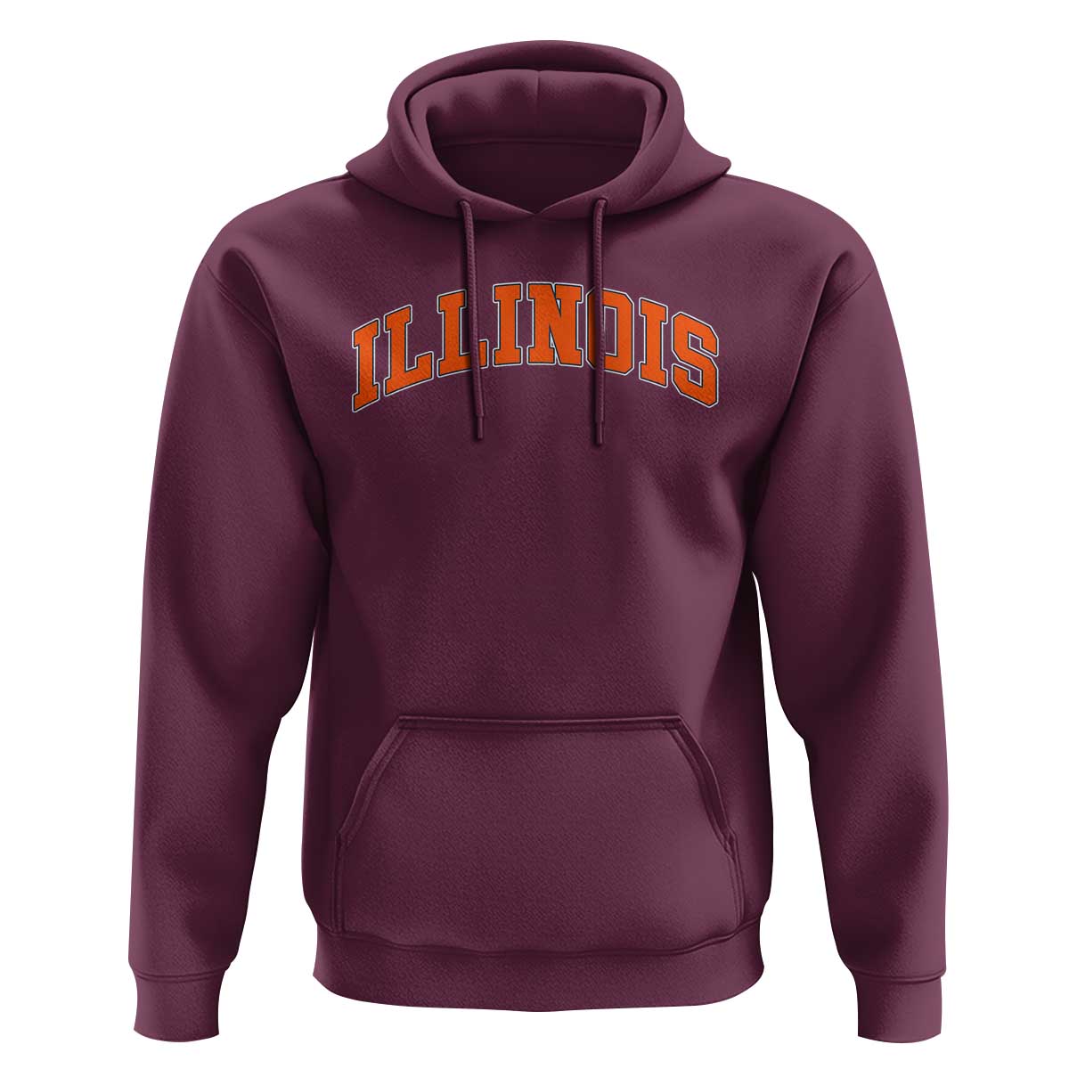 Illinois Sports Fan Hoodie Vintage Orange Blue Throwback Text IL State