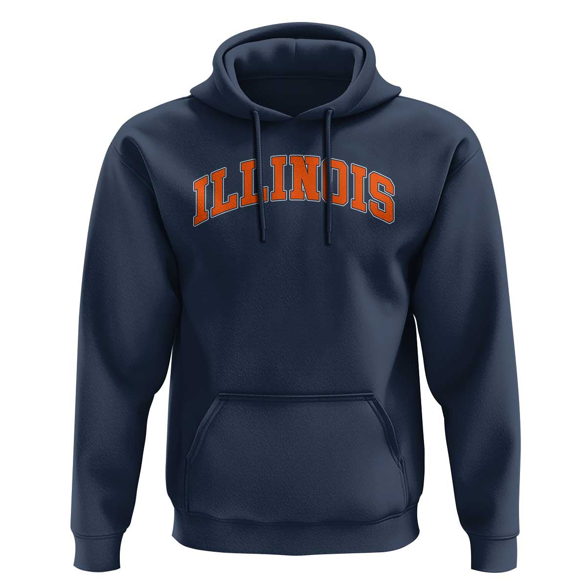 Illinois Sports Fan Hoodie Vintage Orange Blue Throwback Text IL State