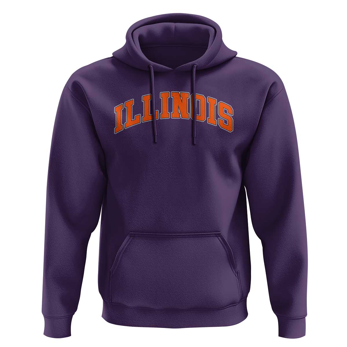 Illinois Sports Fan Hoodie Vintage Orange Blue Throwback Text IL State