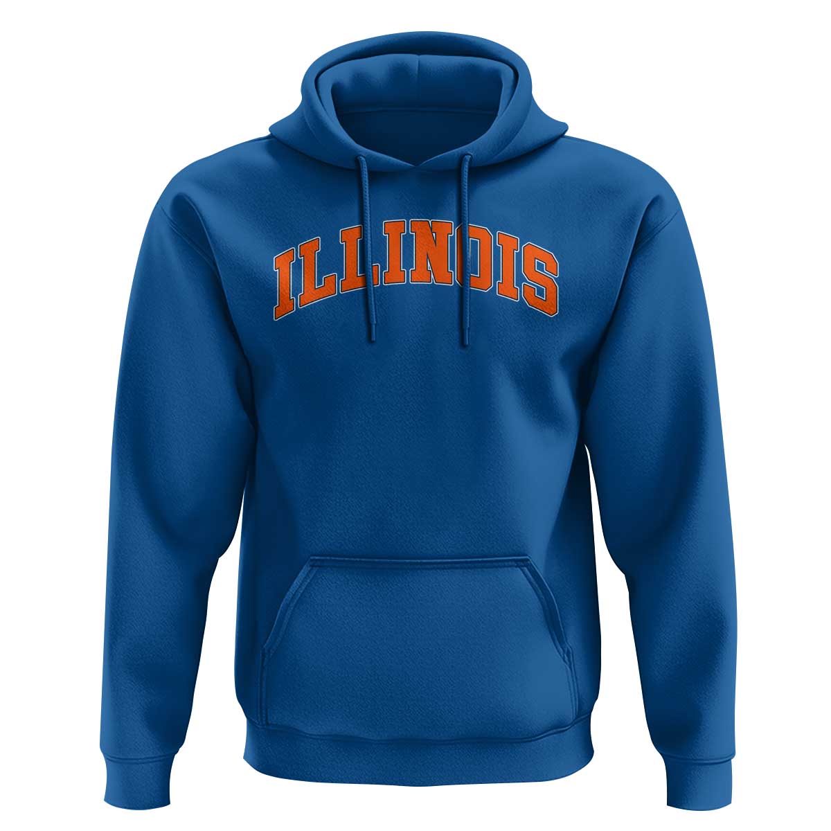 Illinois Sports Fan Hoodie Vintage Orange Blue Throwback Text IL State