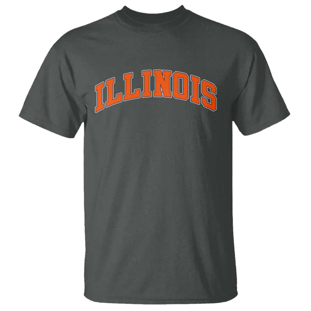 Illinois Sports Fan T Shirt Vintage Orange Blue Throwback Text IL State