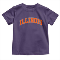 Illinois Sports Fan Toddler T Shirt Vintage Orange Blue Throwback Text IL State