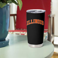 Illinois Sports Fan Tumbler Cup Vintage Orange Blue Throwback Text IL State