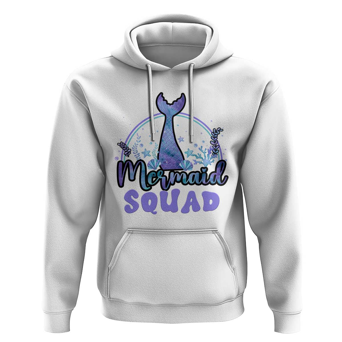 Mermaid Squad Hoodie Birthday Party Girl B-Day Ocean - Wonder Print Shop