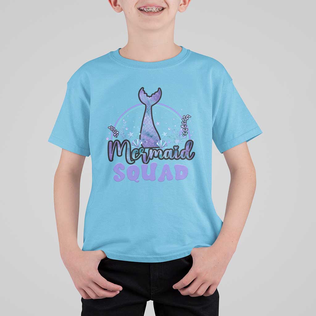 Mermaid Squad T Shirt For Kid Birthday Party Girl B-Day Ocean - Wonder Print Shop