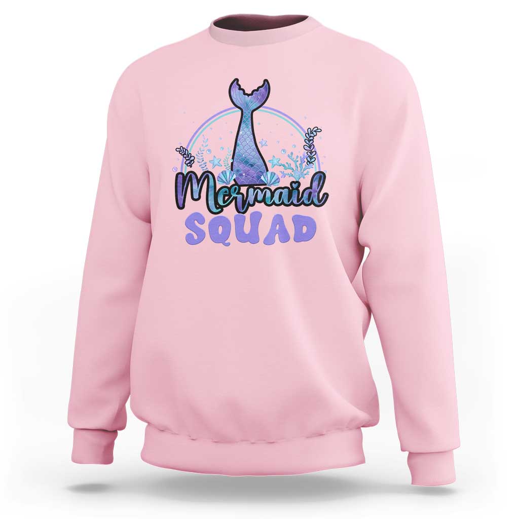 Mermaid Squad Sweatshirt Birthday Party Girl B-Day Ocean - Wonder Print Shop