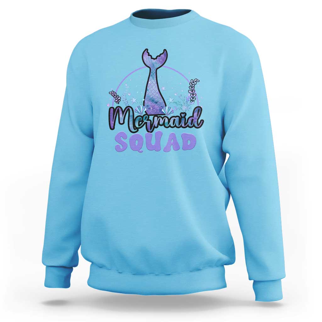 Mermaid Squad Sweatshirt Birthday Party Girl B-Day Ocean - Wonder Print Shop