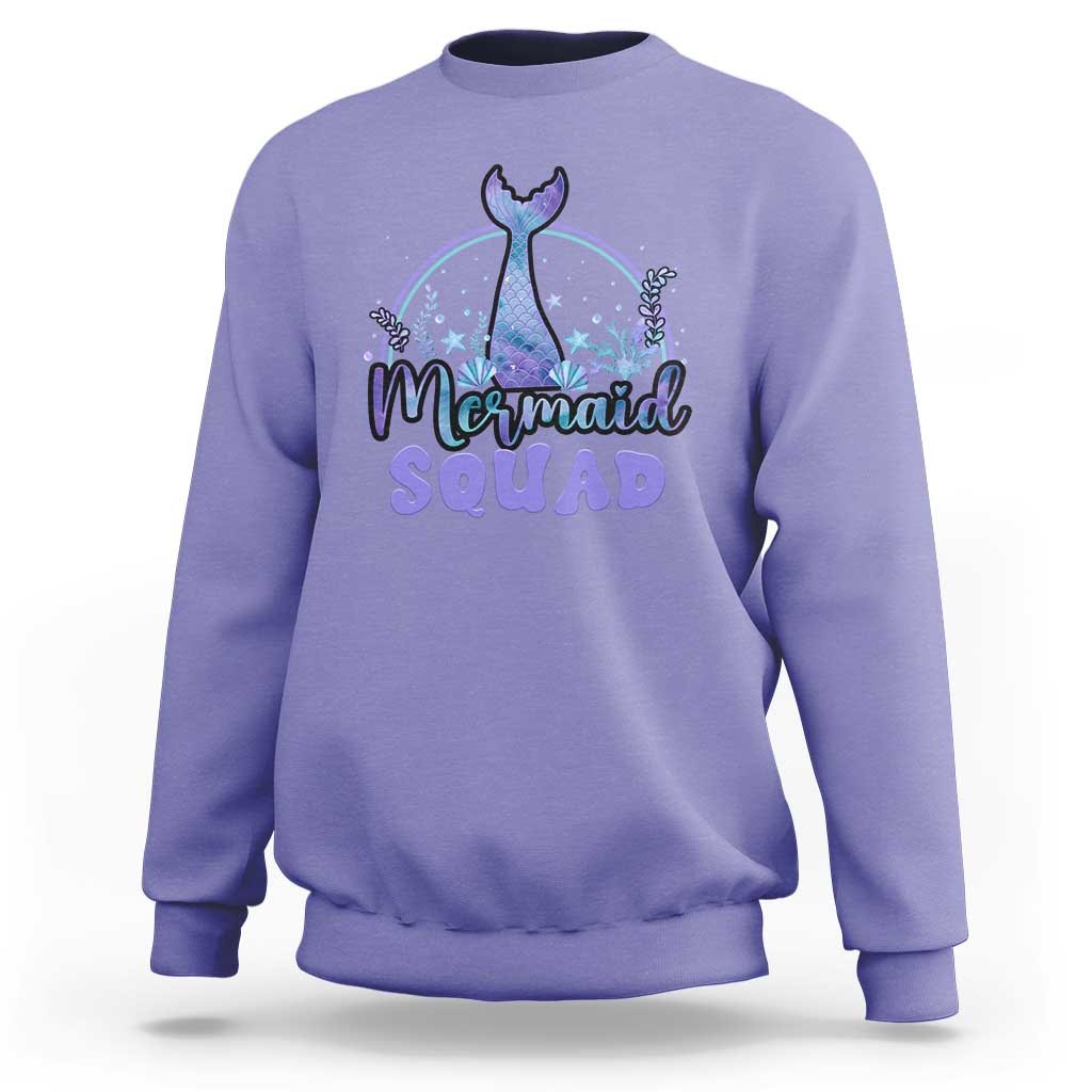 Mermaid Squad Sweatshirt Birthday Party Girl B-Day Ocean - Wonder Print Shop