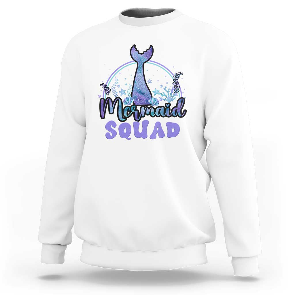 Mermaid Squad Sweatshirt Birthday Party Girl B-Day Ocean - Wonder Print Shop