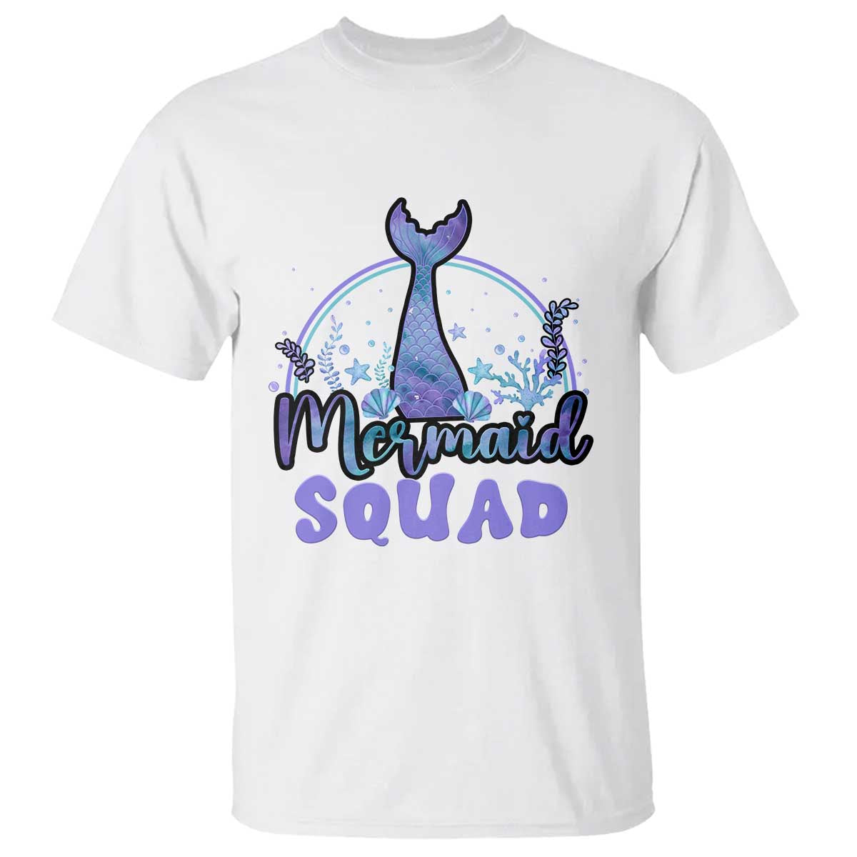 Mermaid Squad T Shirt Birthday Party Girl B-Day Ocean - Wonder Print Shop