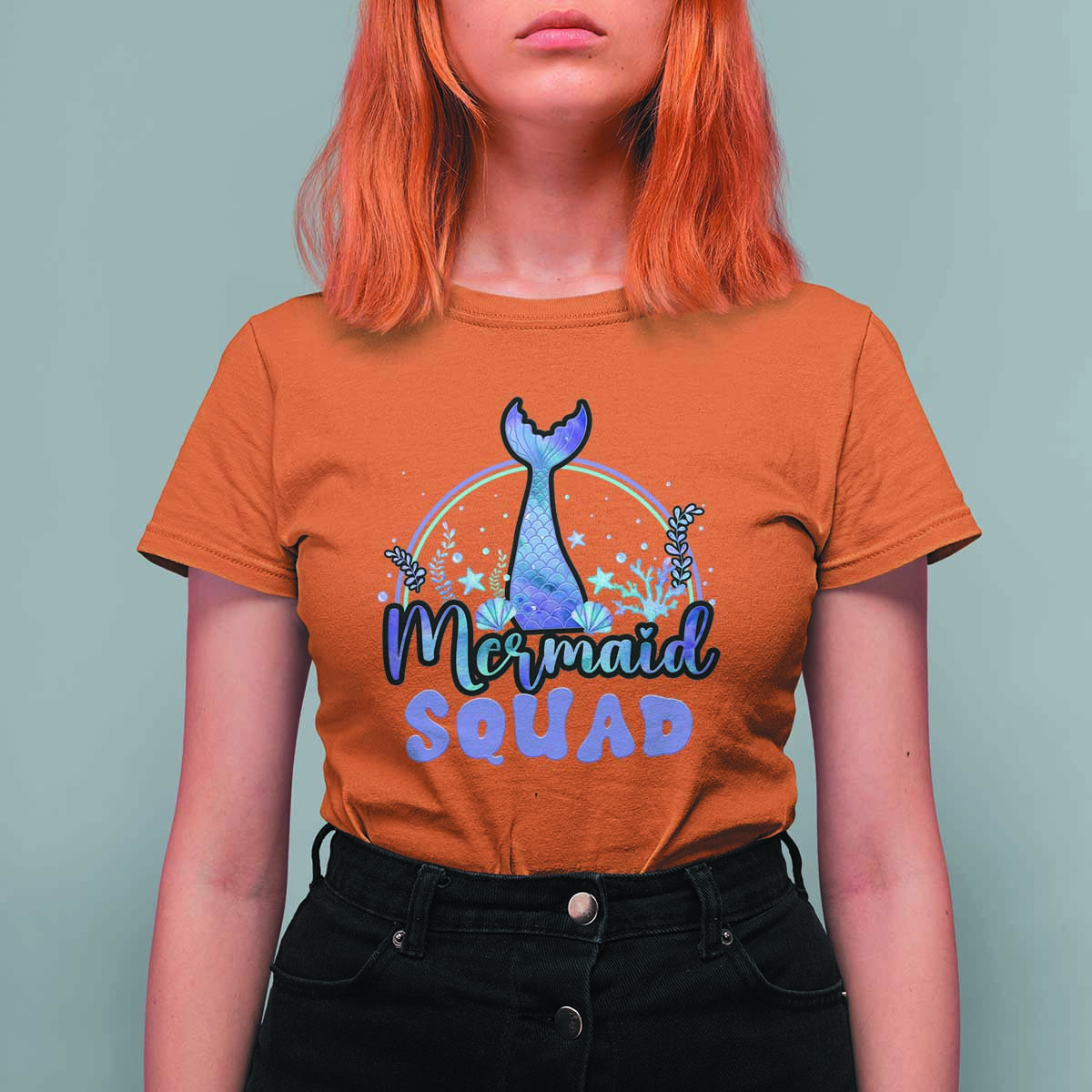 Mermaid Squad T Shirt For Women Birthday Party Girl B-Day Ocean - Wonder Print Shop