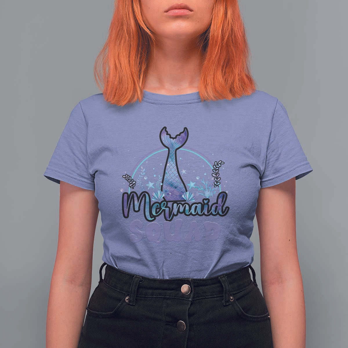 Mermaid Squad T Shirt For Women Birthday Party Girl B-Day Ocean - Wonder Print Shop