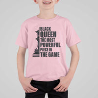 Chess Lover T Shirt For Kid Black Queen The Most Powerful Piece In The Game Checkmate - Wonder Print Shop