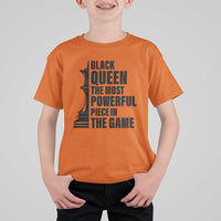 Chess Lover T Shirt For Kid Black Queen The Most Powerful Piece In The Game Checkmate - Wonder Print Shop