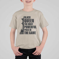 Chess Lover T Shirt For Kid Black Queen The Most Powerful Piece In The Game Checkmate - Wonder Print Shop