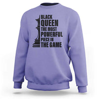 Chess Lover Sweatshirt Black Queen The Most Powerful Piece In The Game Checkmate - Wonder Print Shop