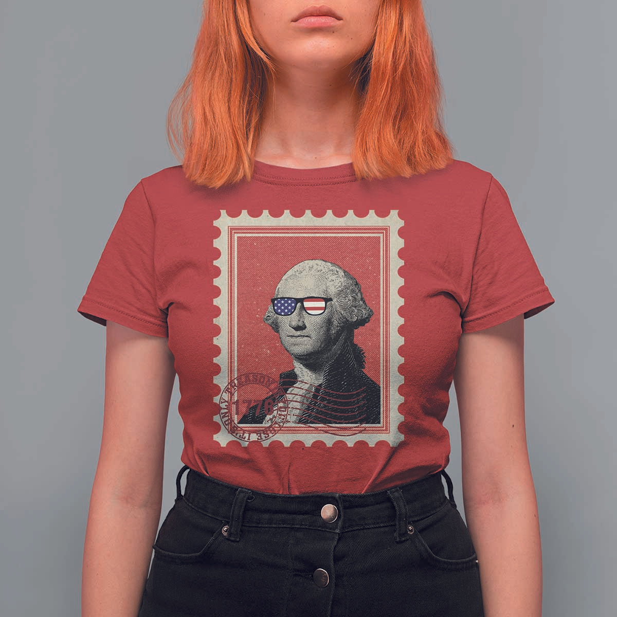 Funny 4th Of July T Shirt For Women It's Only Treason If You Lose American Flag - Wonder Print Shop