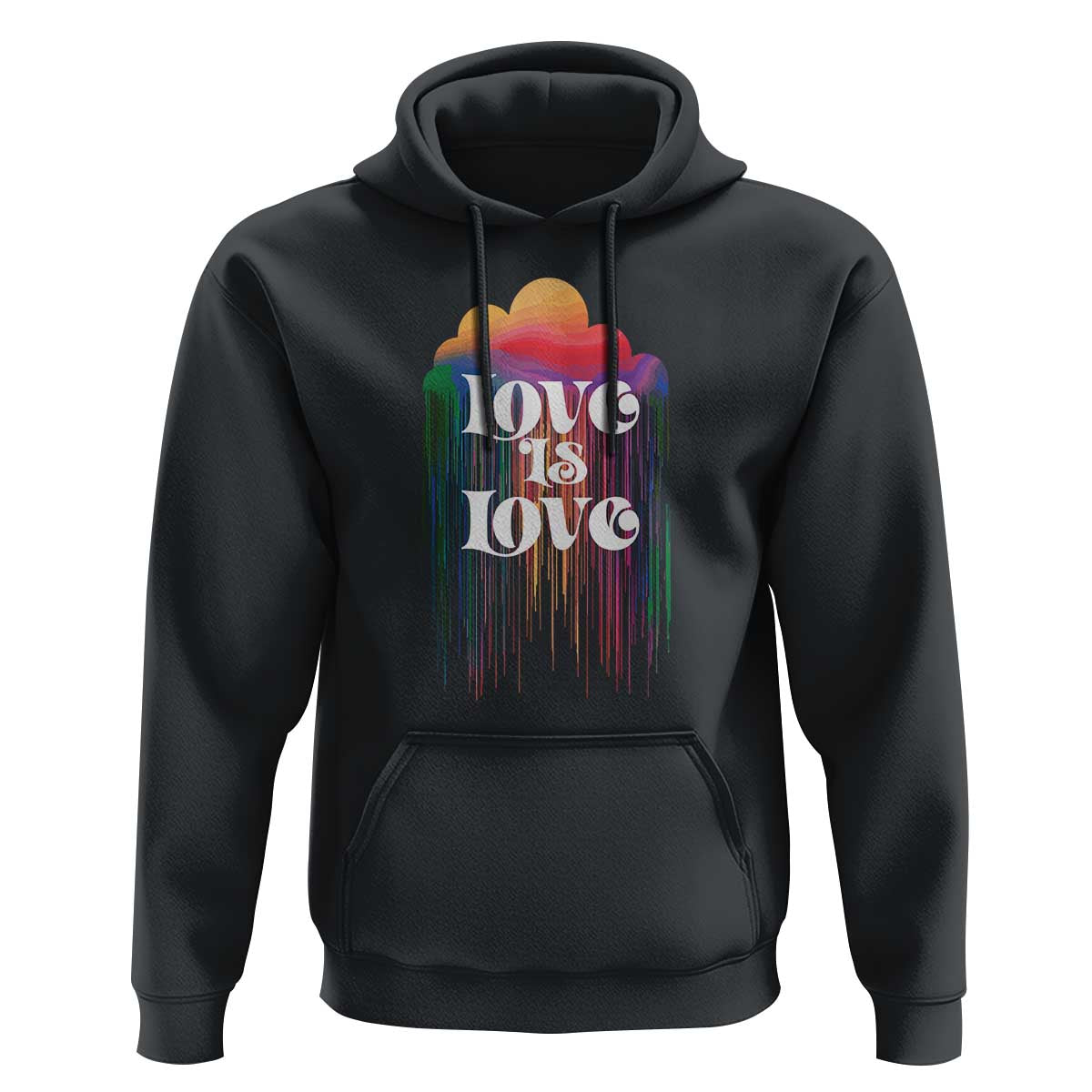 LGBTQ Hoodie Love Is Love Pride Rainbow Cloud Rain Flag - Wonder Print Shop