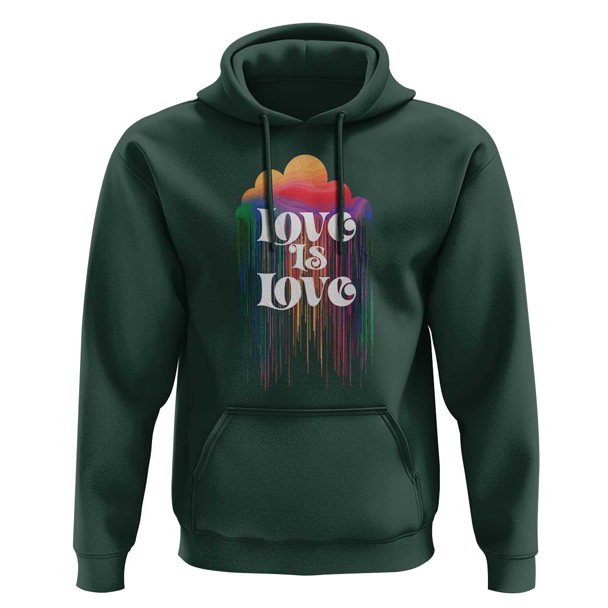 LGBTQ Hoodie Love Is Love Pride Rainbow Cloud Rain Flag - Wonder Print Shop