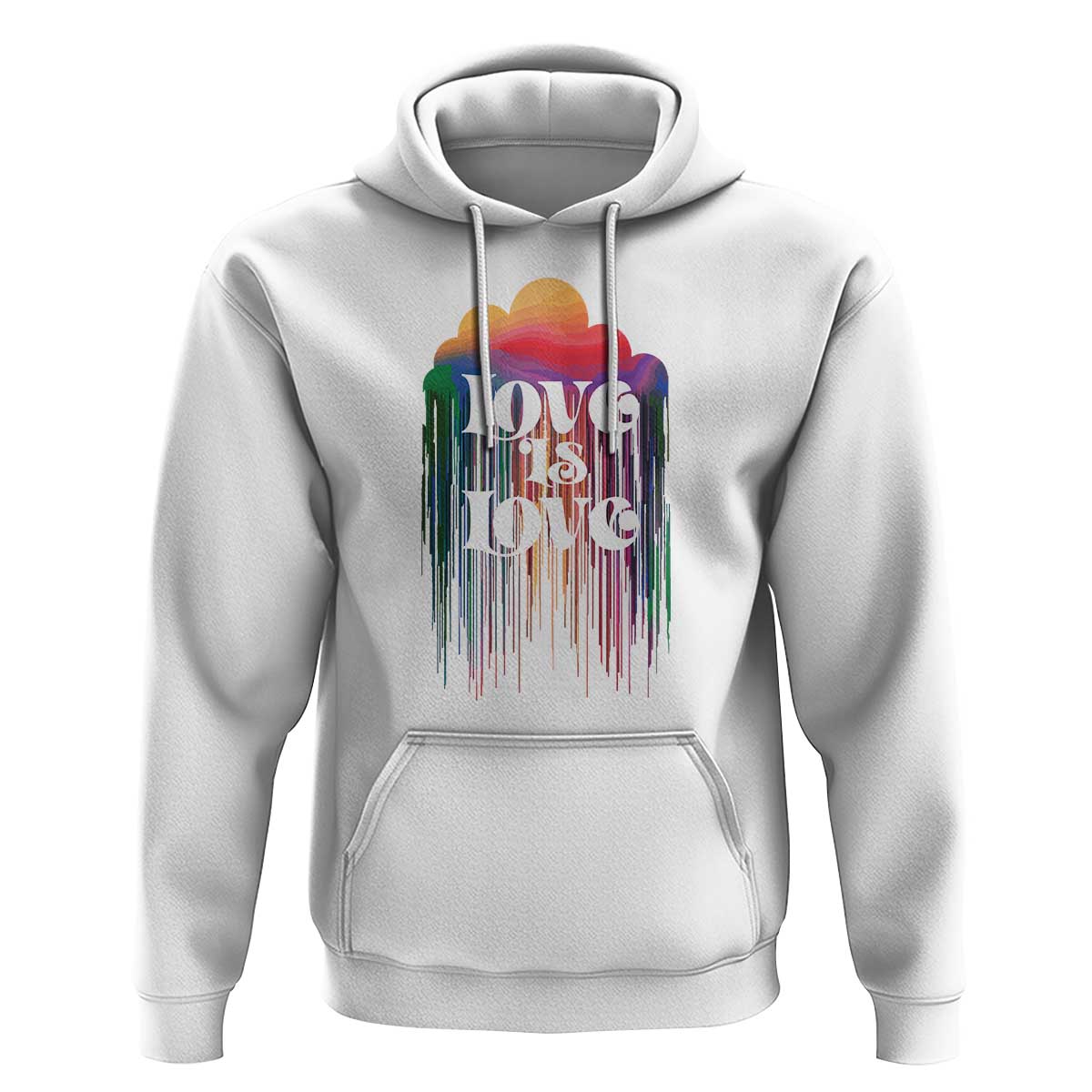 LGBTQ Hoodie Love Is Love Pride Rainbow Cloud Rain Flag - Wonder Print Shop