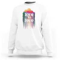 LGBTQ Sweatshirt Love Is Love Pride Rainbow Cloud Rain Flag - Wonder Print Shop