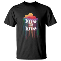 LGBTQ T Shirt Love Is Love Pride Rainbow Cloud Rain Flag - Wonder Print Shop