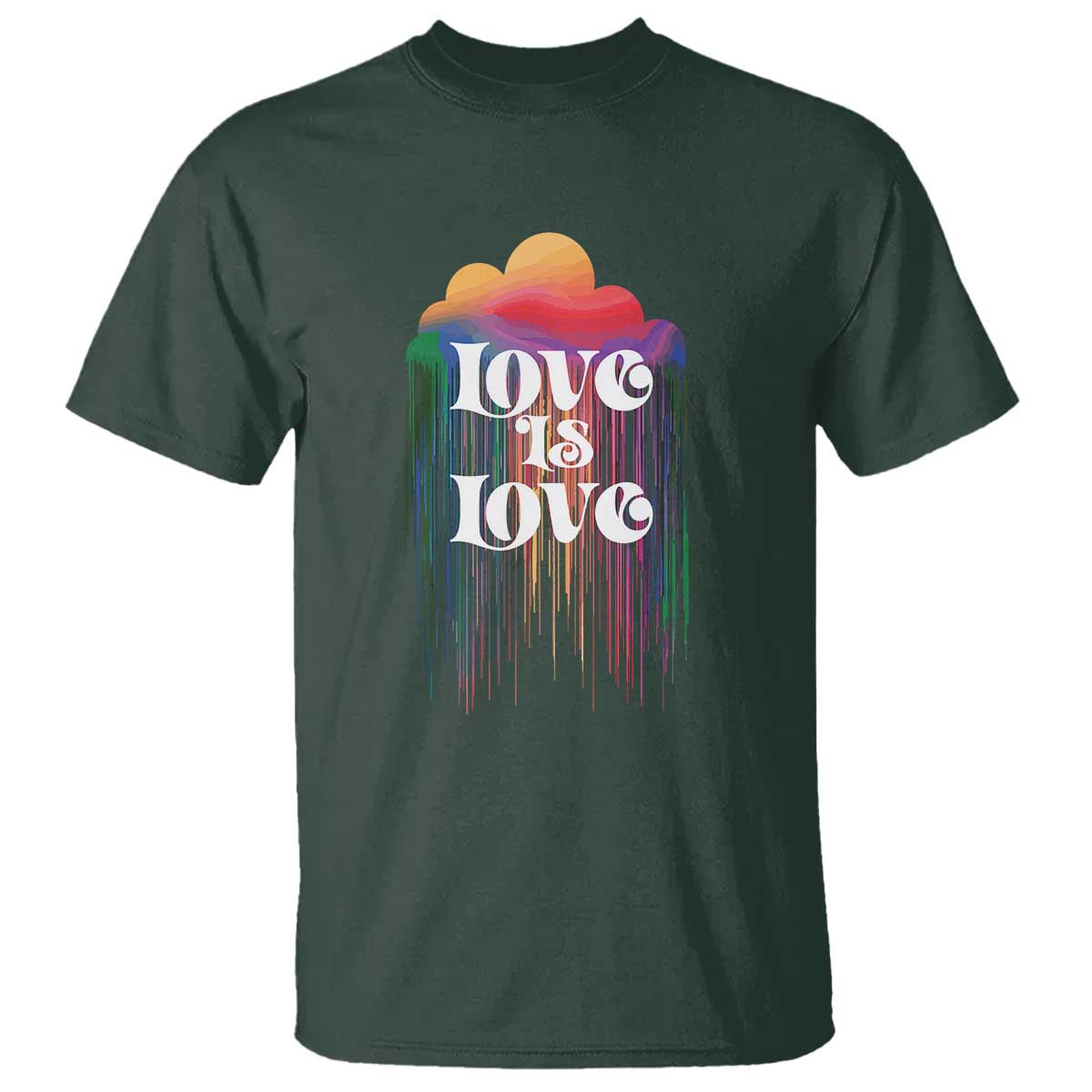 LGBTQ T Shirt Love Is Love Pride Rainbow Cloud Rain Flag - Wonder Print Shop