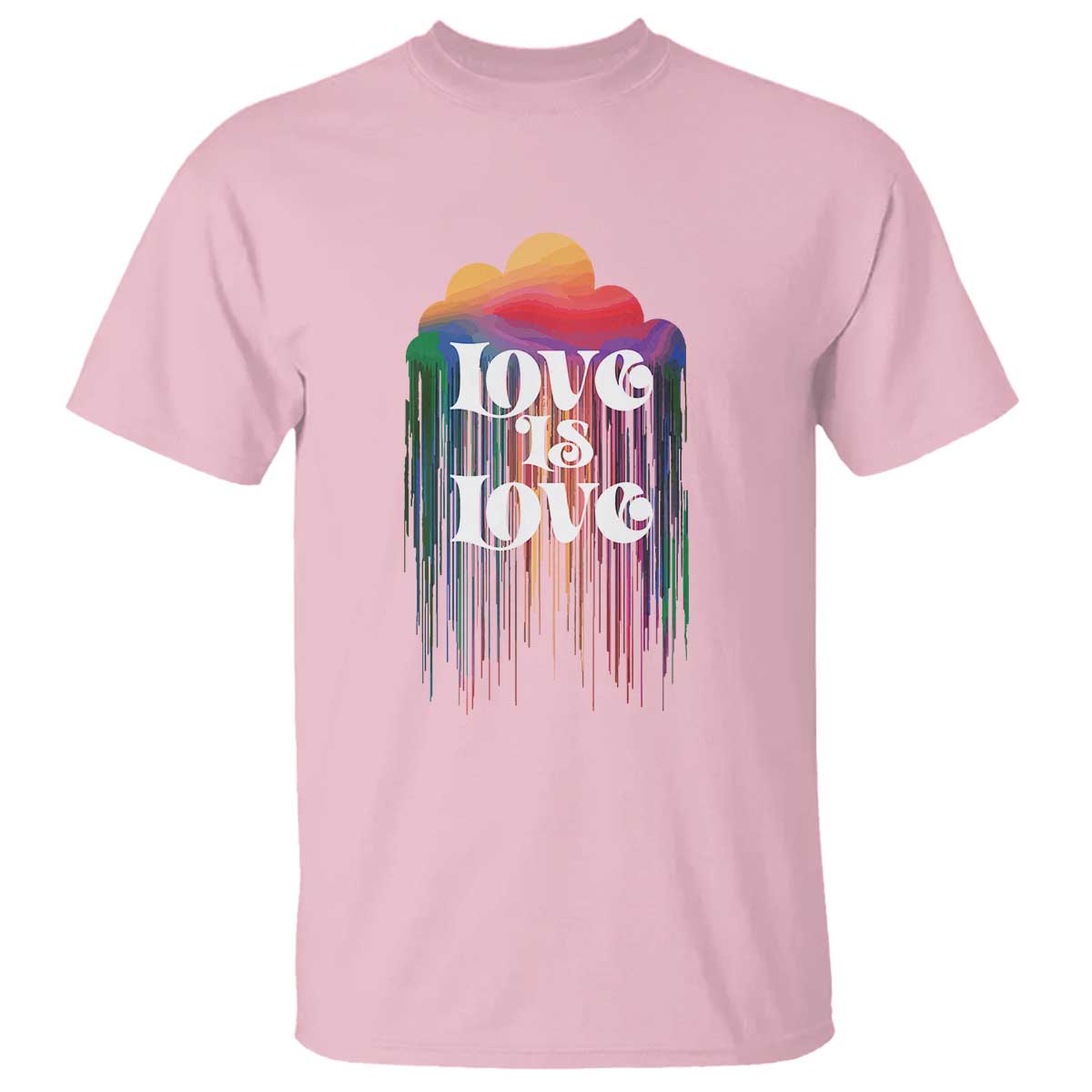 LGBTQ T Shirt Love Is Love Pride Rainbow Cloud Rain Flag - Wonder Print Shop