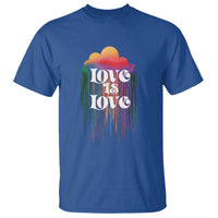 LGBTQ T Shirt Love Is Love Pride Rainbow Cloud Rain Flag - Wonder Print Shop