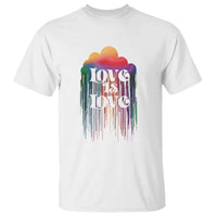 LGBTQ T Shirt Love Is Love Pride Rainbow Cloud Rain Flag - Wonder Print Shop
