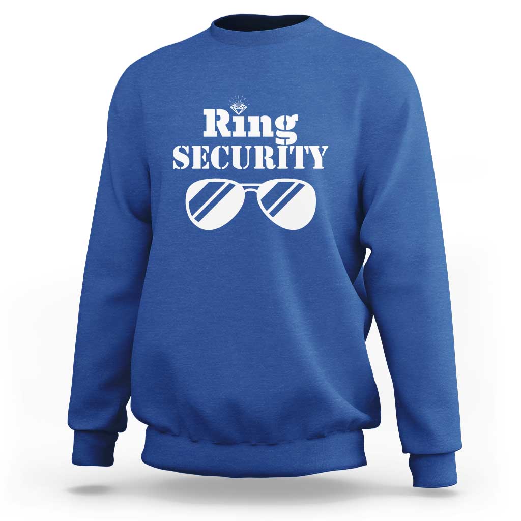 Funny Ring Security Sweatshirt Wedding Bearer Boy Vintage Sunglasses - Wonder Print Shop
