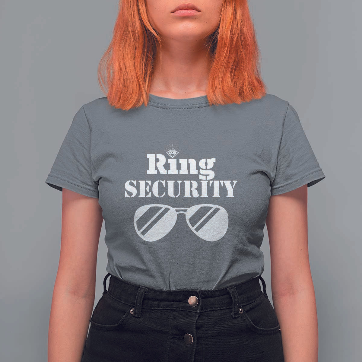 Funny Ring Security T Shirt For Women Wedding Bearer Boy Vintage Sunglasses - Wonder Print Shop